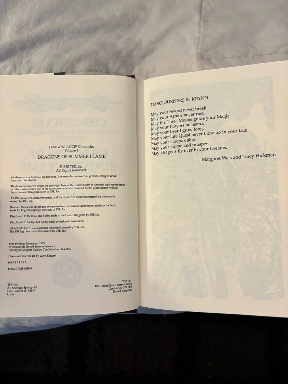 Dragonlance Dragons of Summer Flame Hardcover original dust jacket First edition
